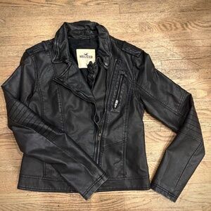 Black Hollister Leather Jacket